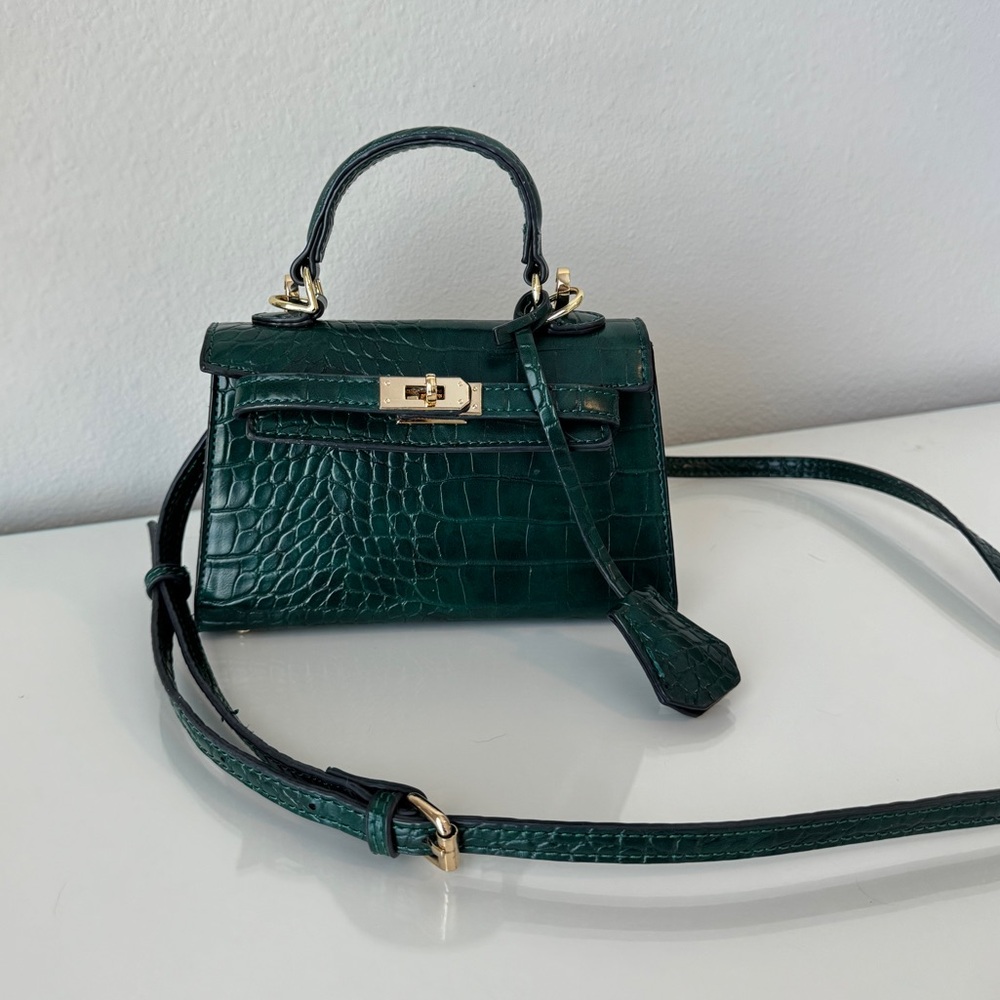 Peta + Jain Hedi Mini Top Handle Bag in Green Croc
